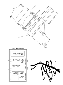 Engine Group - Harness, Fuse Box And Bracket Diagram and Parts List for 076071-0  Briggs and Stratton Generator